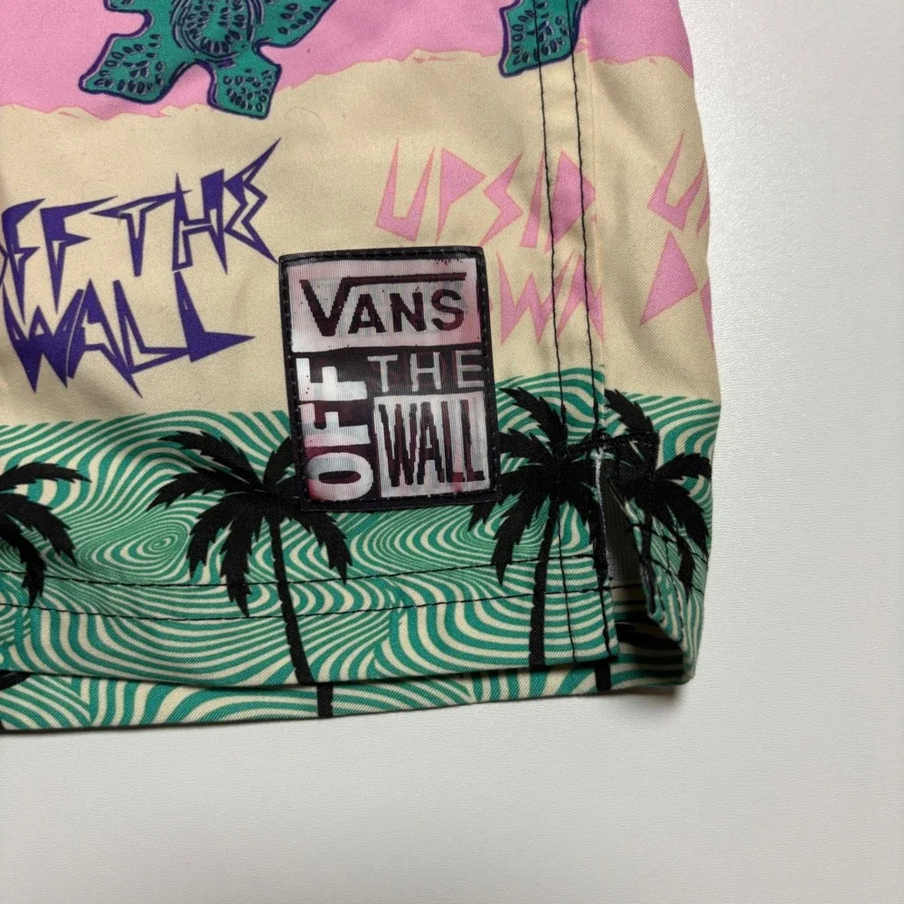 Stranger Things Vans x Athletic Volly Swim Shorts Mens XL Pink Lined Netflix